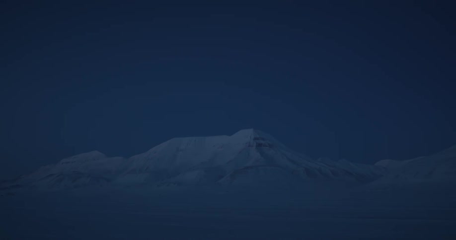 Arctic mountain during dusk