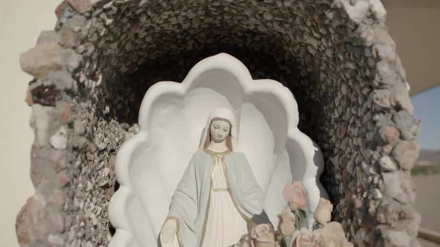 A figurine of the virgin mary