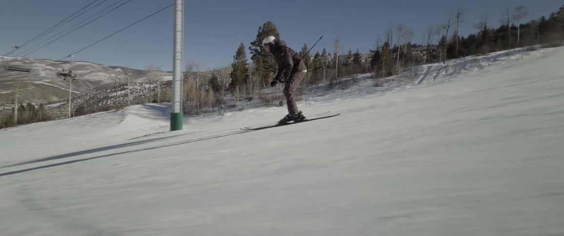 A clip of a person snowboarding