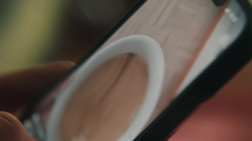 A person watches videos on a smartphone