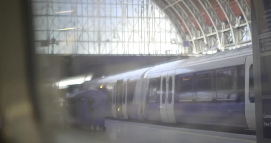 A train is stationed in the terminal