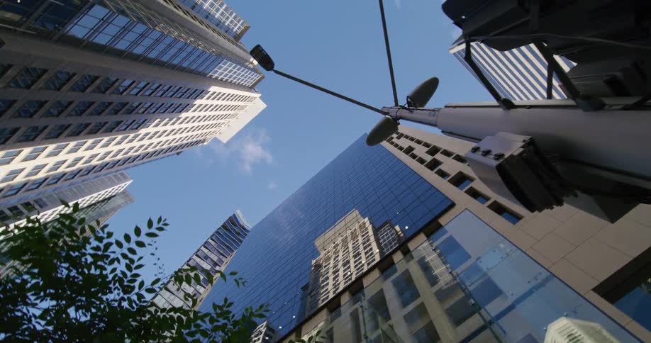 A clip of skyscrapers in a community