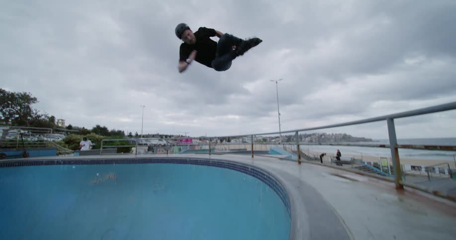 A clip of a person skateboarding