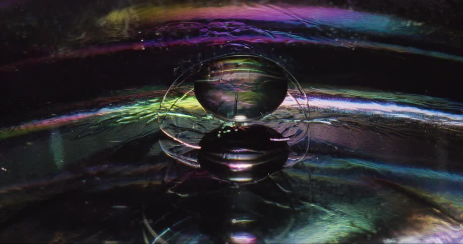 Bubbles rising in an abstract liquid in slow motion