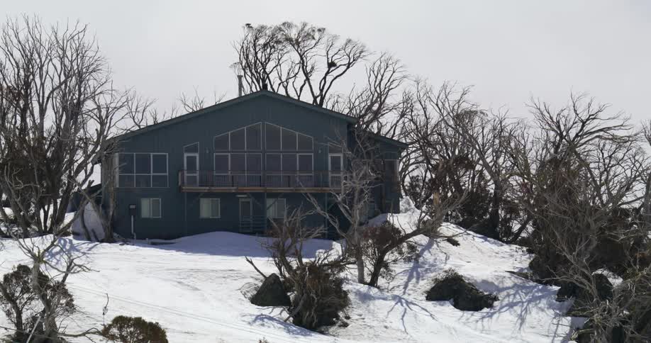 A house in a rural area in the winter