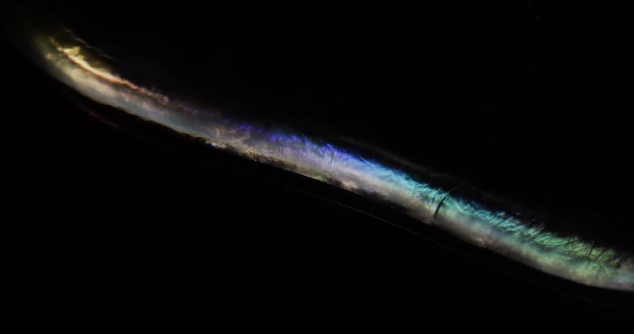 Extreme couse and an abstract liquid glowing thread in motion