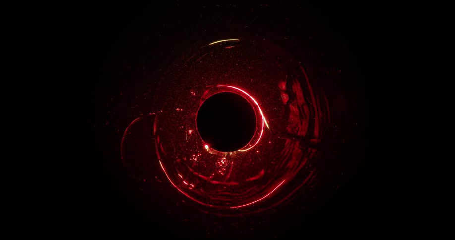 An extreme closeup of a red ring