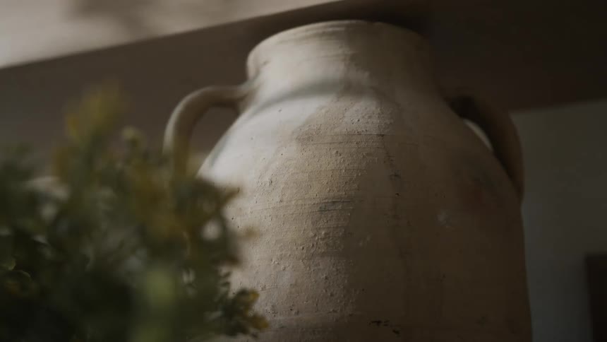 An old clay vase with handles