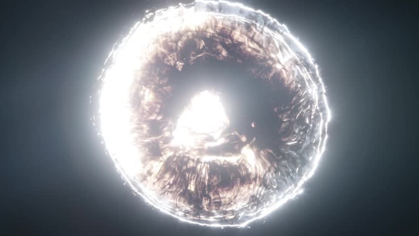An explosion causing a round large wave