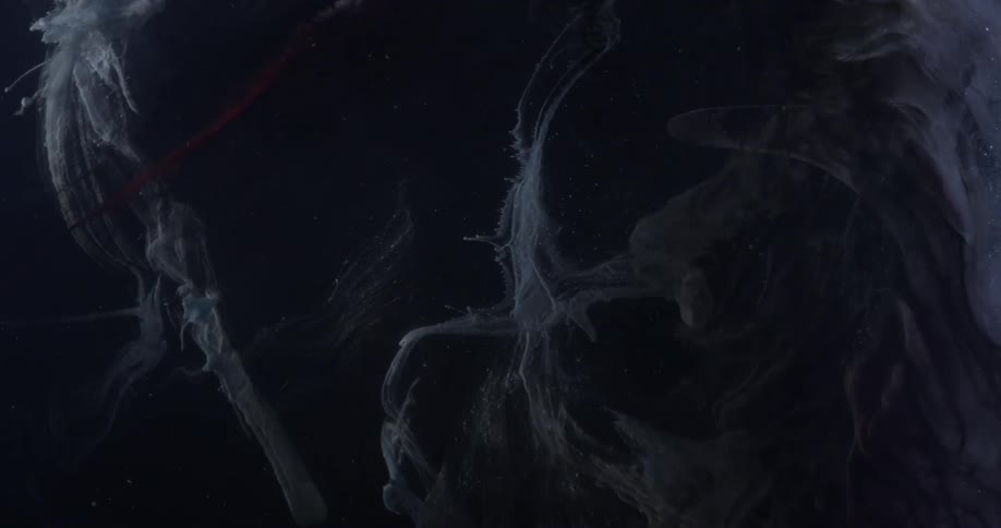 In a cave a statue is covered in cobweb