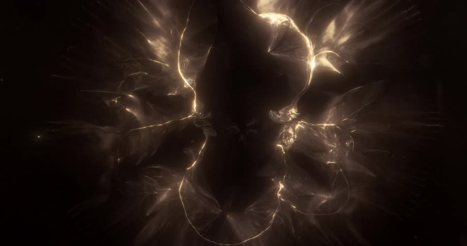 Deep in space light form shines like the sun