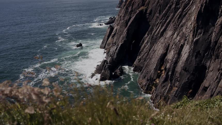 Landscape of a rocky cliff by the sea