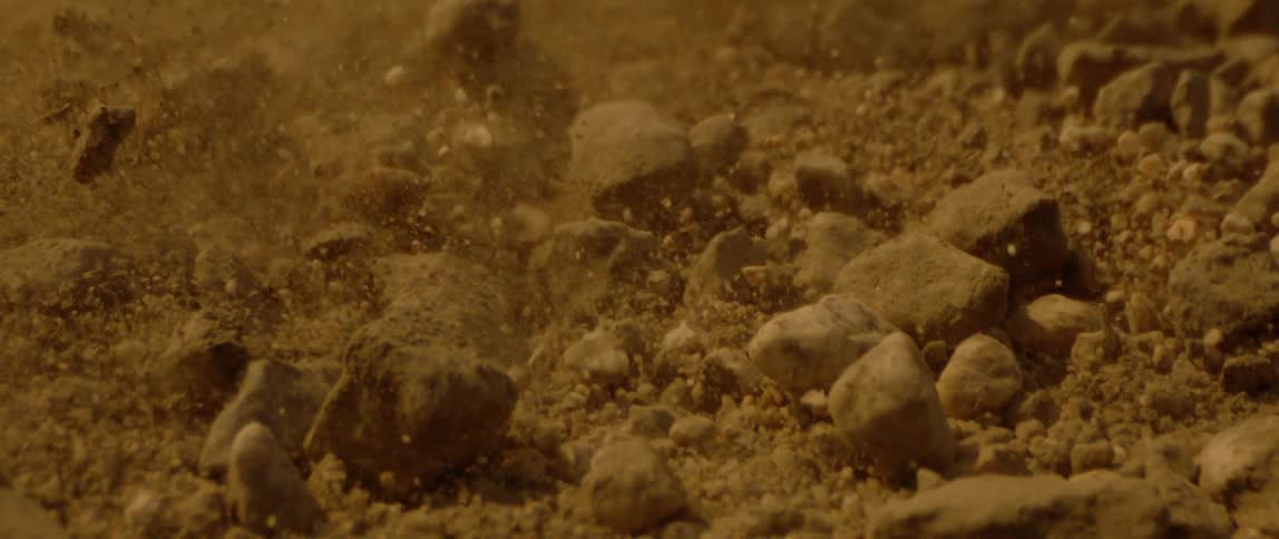 The rocks shake and vibrate