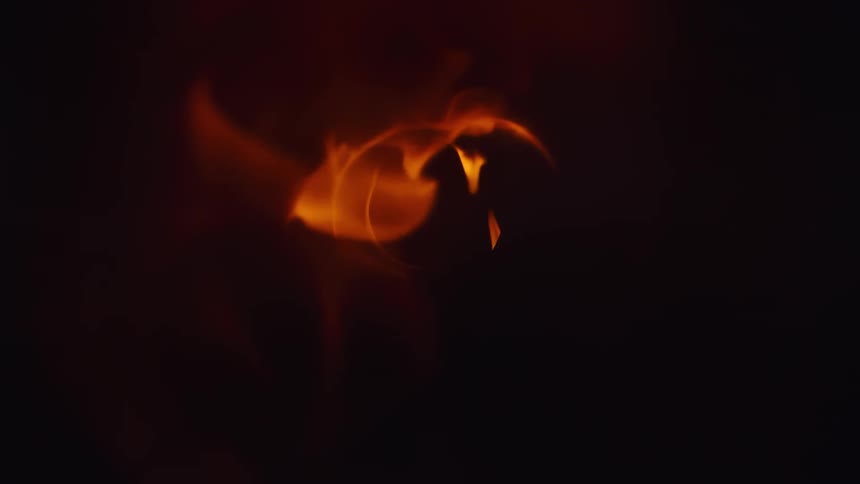 Fire fills the dark tube