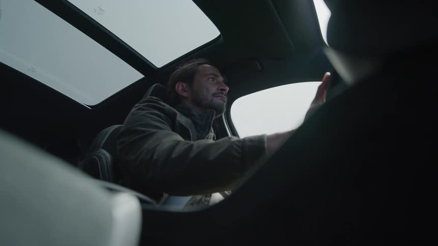 A clip of a man driving
