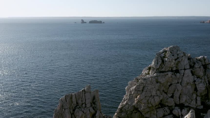 A rock formation in the sea
