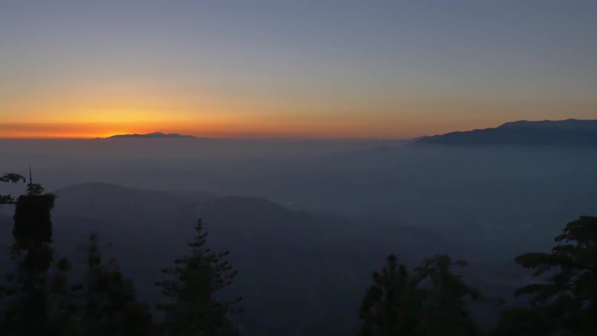 Aerial view of a mountain range