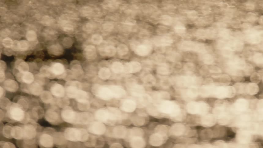 Many points of sunlight reflection on a sea surface that is all blurred