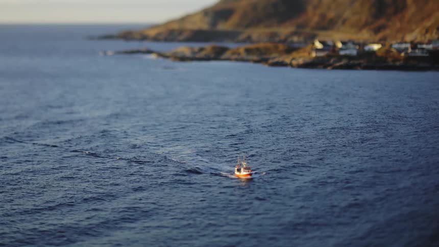 A fishing boat coming back from sea