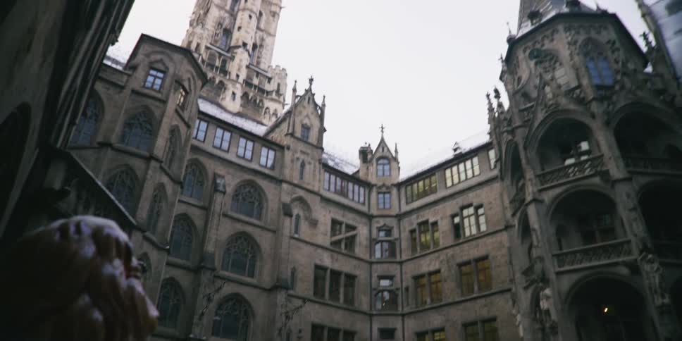 Cathedral with big towers and ancient on a cloudy day