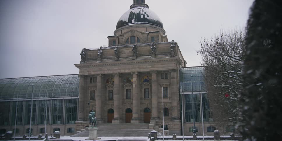 The bavarian state chancellery in munich at winter