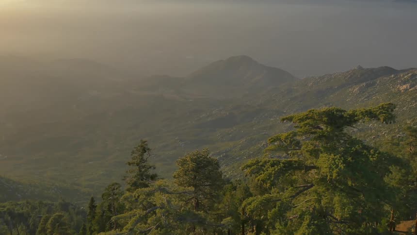 Aerial view of a mountain range