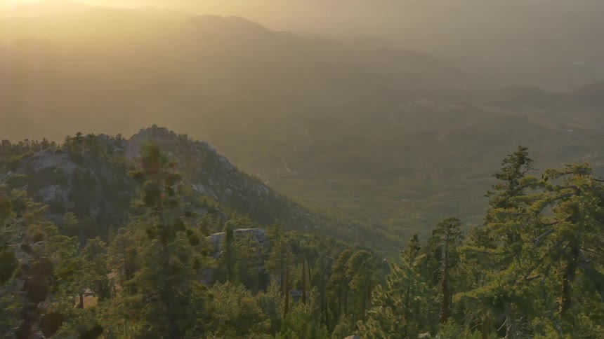 Aerial view of a mountain range