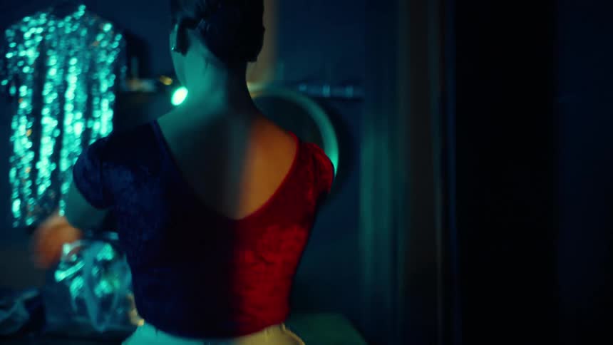 A back clip of a ballerina