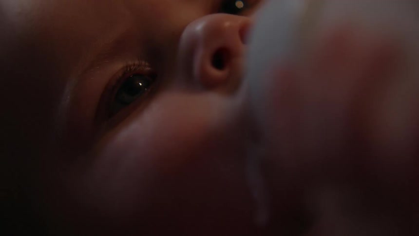 A close up shot of an infant