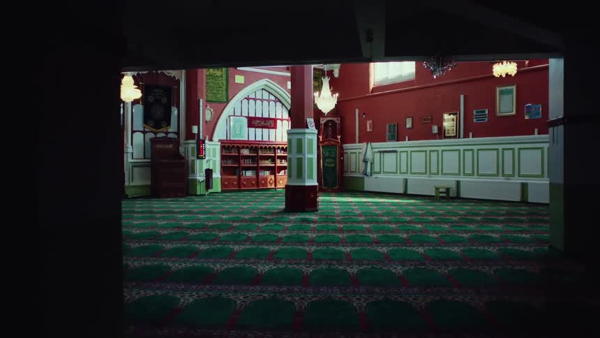 An interior shot of a mosque