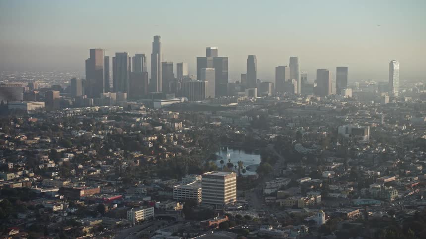 An aerial shot of los angeles