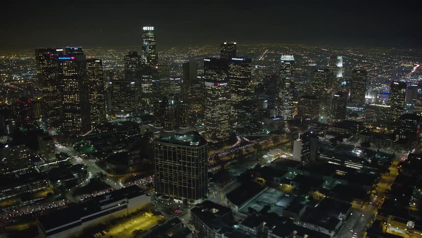 A stadium in a big city