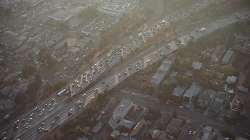 Heavy traffic on a city highway