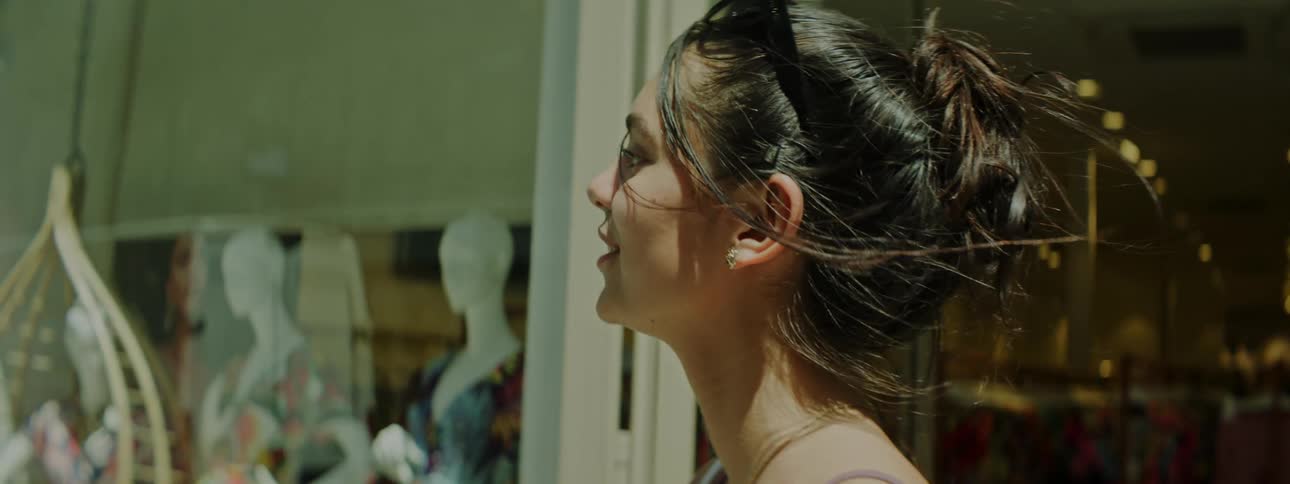 A woman is window shopping