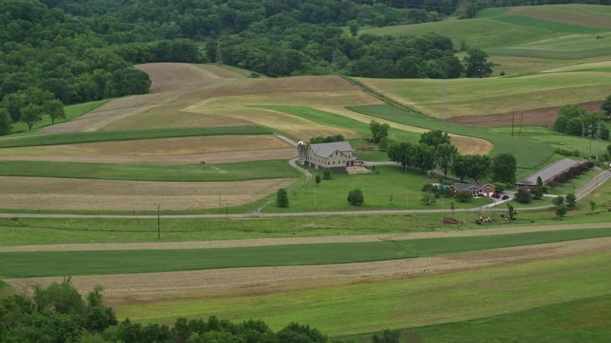 A farm has a large barn
