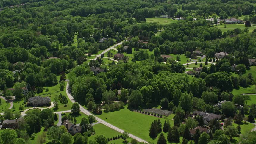 Expensive homes in a rural neighborhood