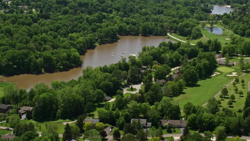 The suburbs are by the lake