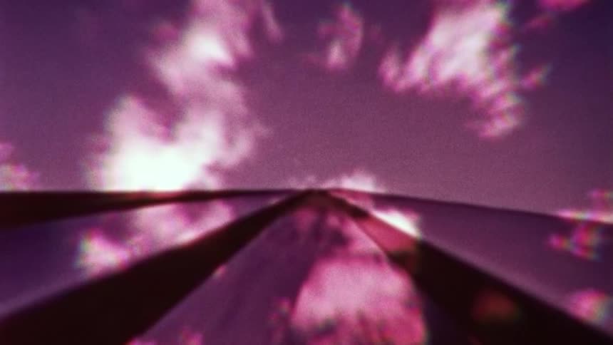 Purple lights contrast with shadows