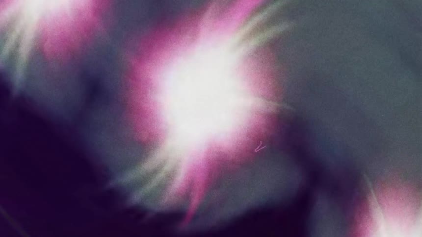 Three balls of light flare and move