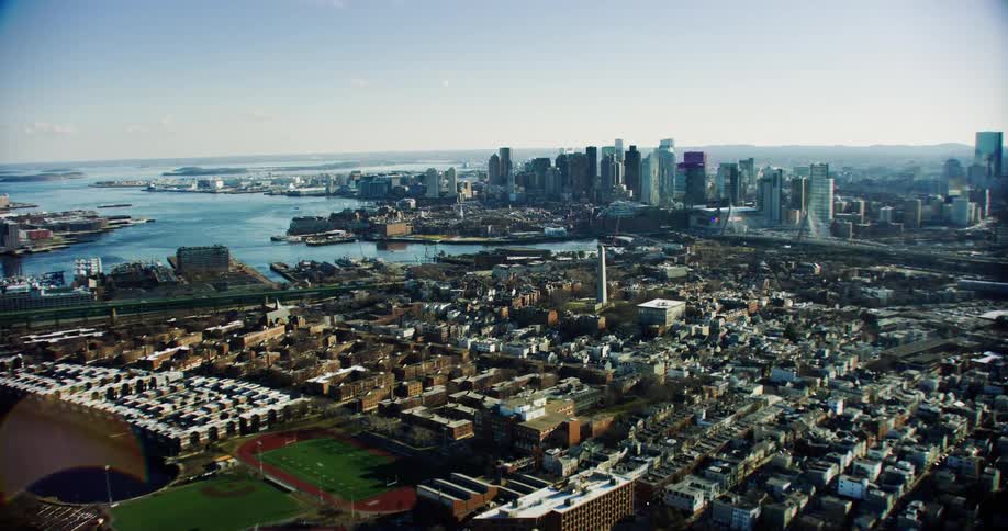 An aerial footage of a cityscape