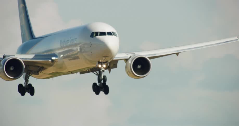 A plane is coming in for a landing