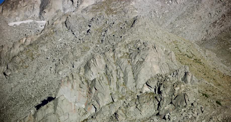 A clip of a rocky mountain filled with gravels