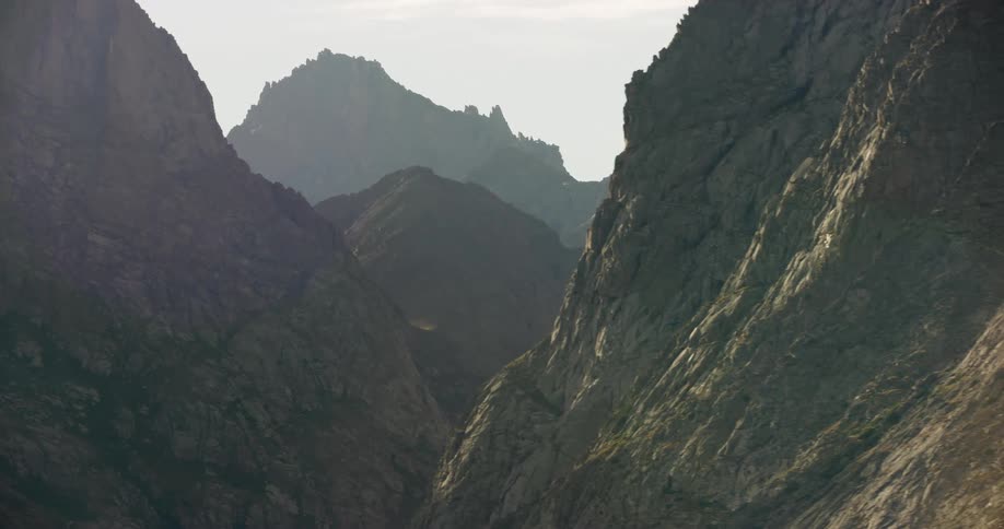 An aerial view of some mountain ranges