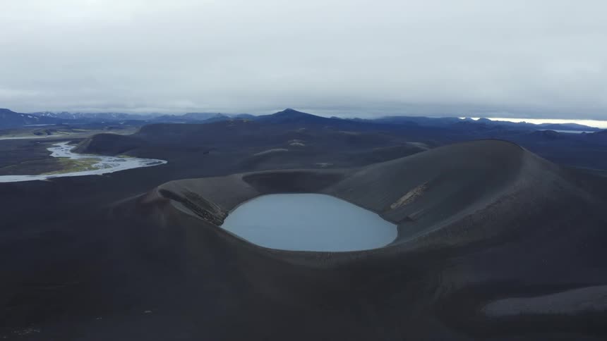 A lake in a crater in Iceland