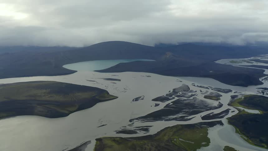 A river stream is flowing around the coast line