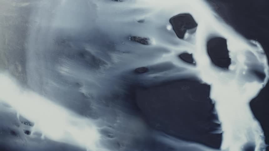 Panorama of a whitish and abstract river on a grayish ground