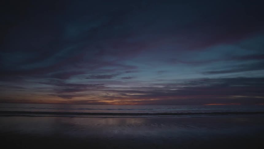 A night clip of a calm beach