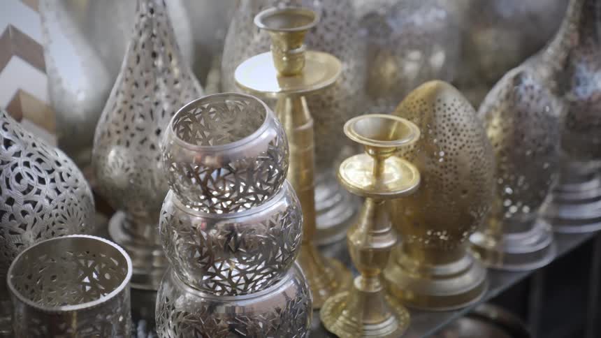 A clip of metal designs