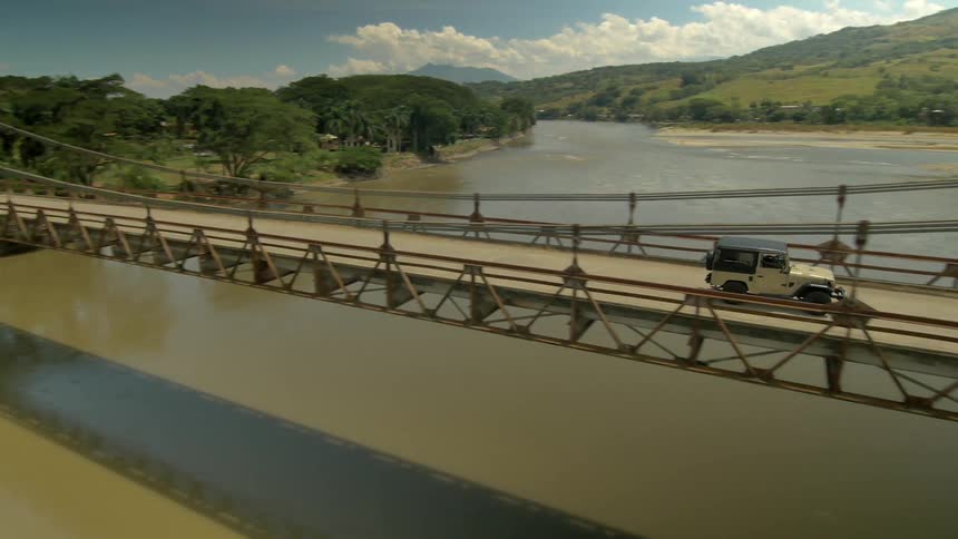 Aerial view of a bridge