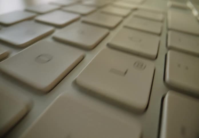 Letters and symbols on a computer keyboard